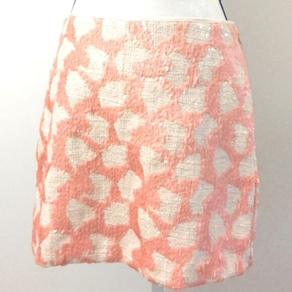 NWT Banana Republic Blush Pink Sequin Mini Skirt - Picture 2 of 3